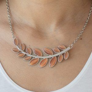 Frosted Foliage Orange Necklace